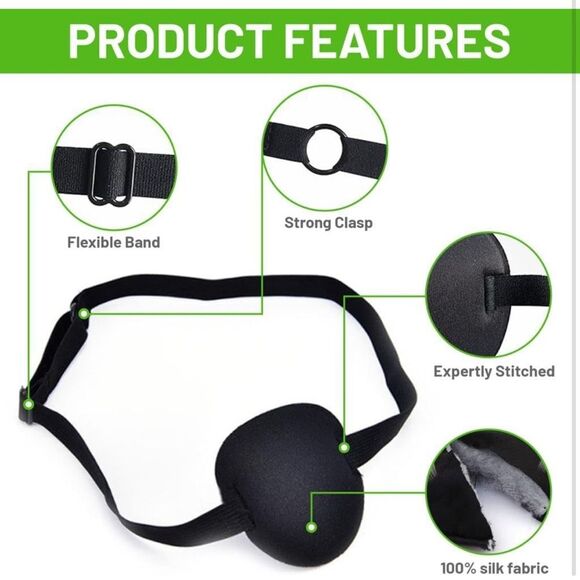 Eye Patch Black 4 Pcs Pirate Costume Eye Cover Reusable Adjustable Cosplay SR3 - Picture 3 of 7